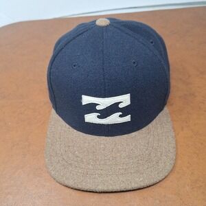 Billabong Snapback Baseball Skate Surf Cap Navy Wool Blend Flat Brim OSFA